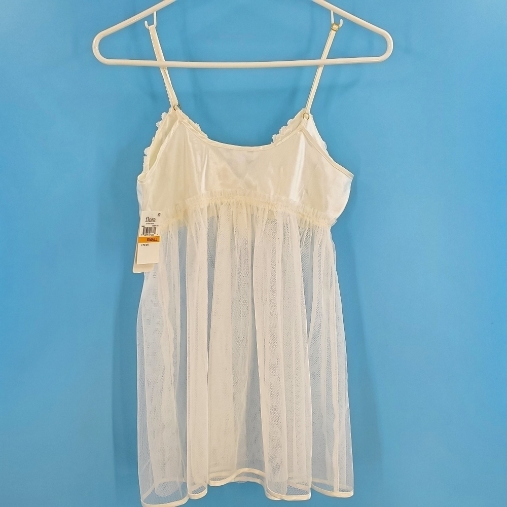Flora Nikrooz white babydoll nightie *one piece only* NWT - Picture 14 of 15